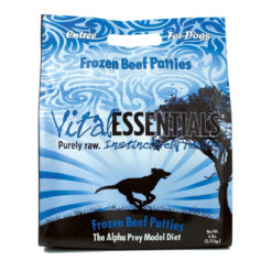 Vital Essentials Beef Patties Frozen Grain Free Dog Food, 6 lb