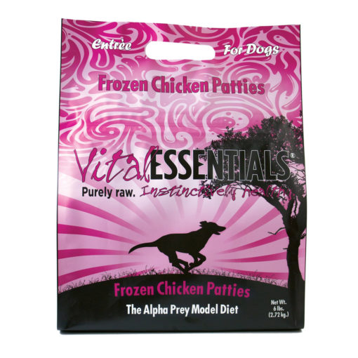 Vital Essentials Chicken Patties Frozen Grain Free Dog Food, 6 lb
