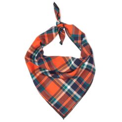 Orange Navy Plaid Bandana